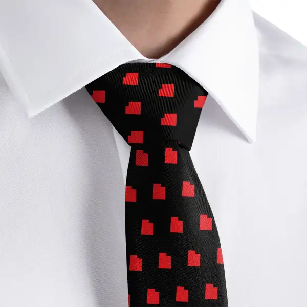 Timeless Outline Emblem Texture Necktie