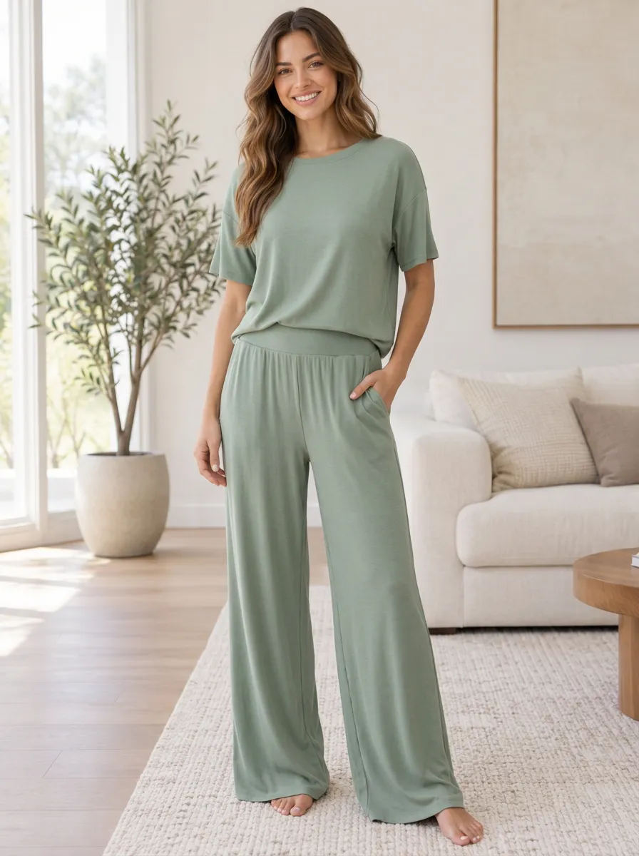 Weekend Ready Women's Wide Leg Lounge Set
