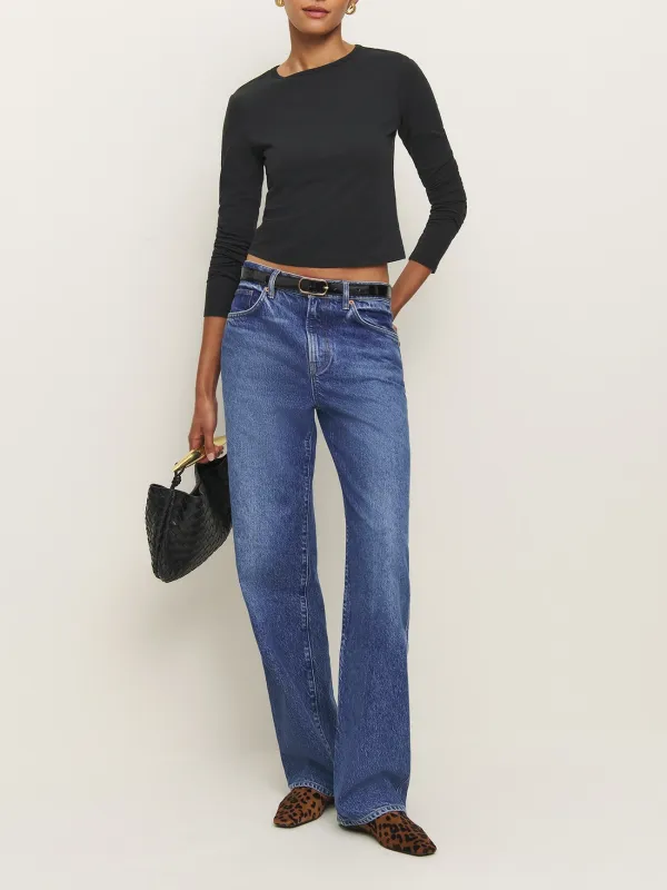 Fitted Crew Neck Long Sleeve Knit Top