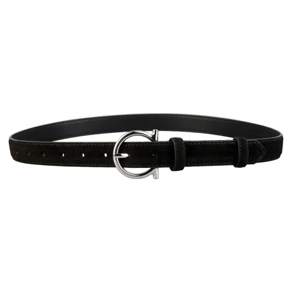 Casual Leather Belt with Buckle