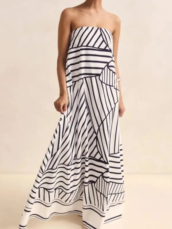 Printed Smocked Maxi Dress