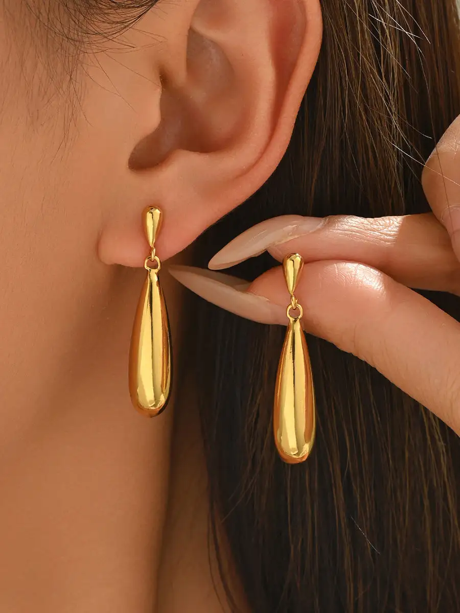 Curved Celestial Drop Earrings
