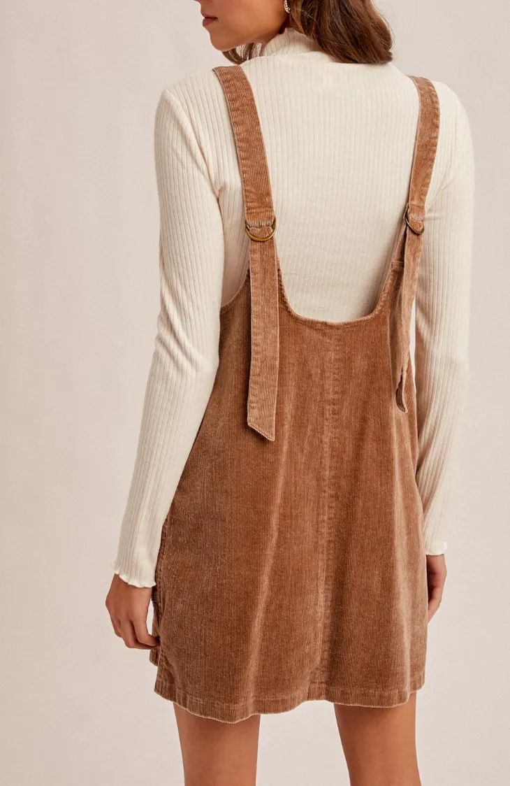 Washed Corduroy Overall Dress