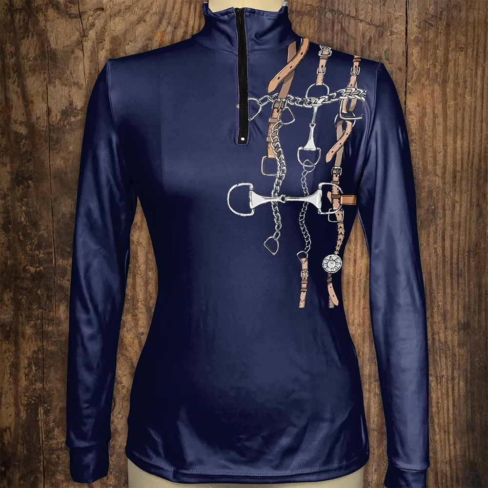 Women's Riding Style Print Long Sleeve Casual Shirt