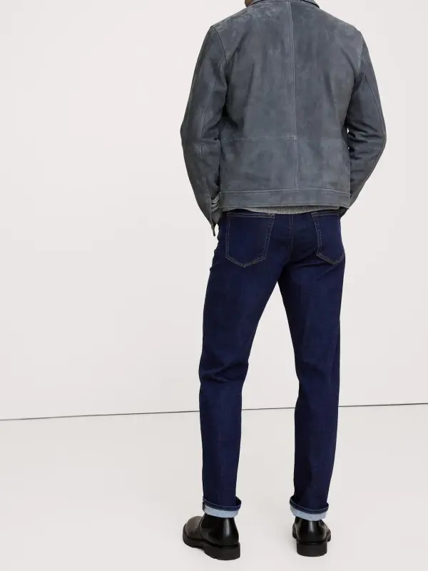 Men's Medium Dark Wash  Straight Soft Cotton Jeans