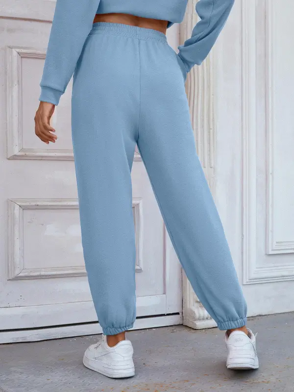 Refined Elastic-Waist Pocketed Jogger Pants