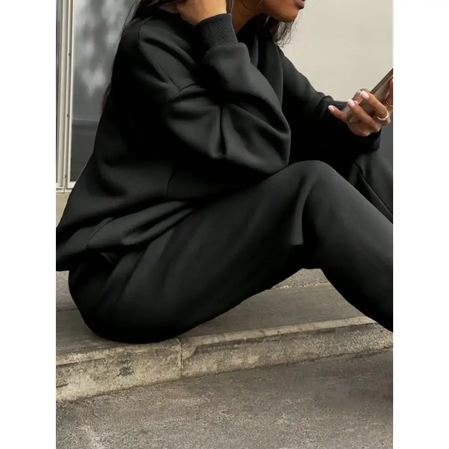 Classic Half Zip Sweatshirt and Pants Set