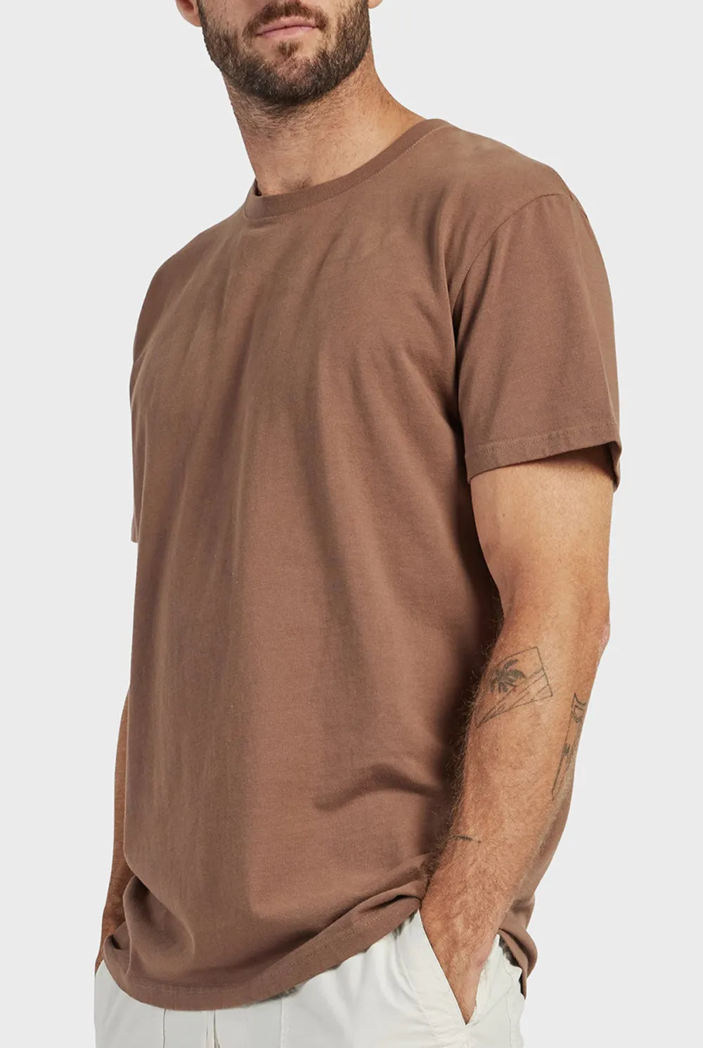 Short Sleeve Crew Neck Slub Tee