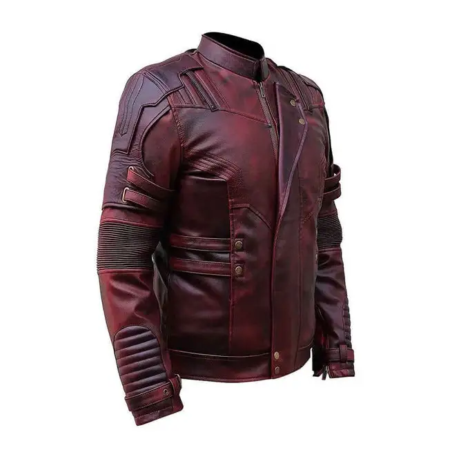Contemporary Leather Biker Motorcycle Jacket