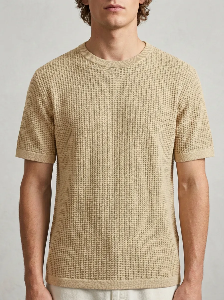 Classic Comfort-Look Men's Knit Crew-Neck T-Shirt