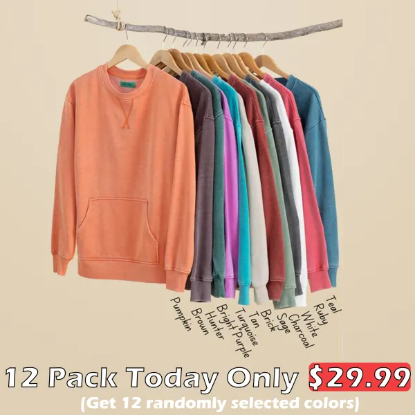 🔥Your Favorite Is Back! Pigment Dyed Cozy Campfire R-Neck Sweatshirt