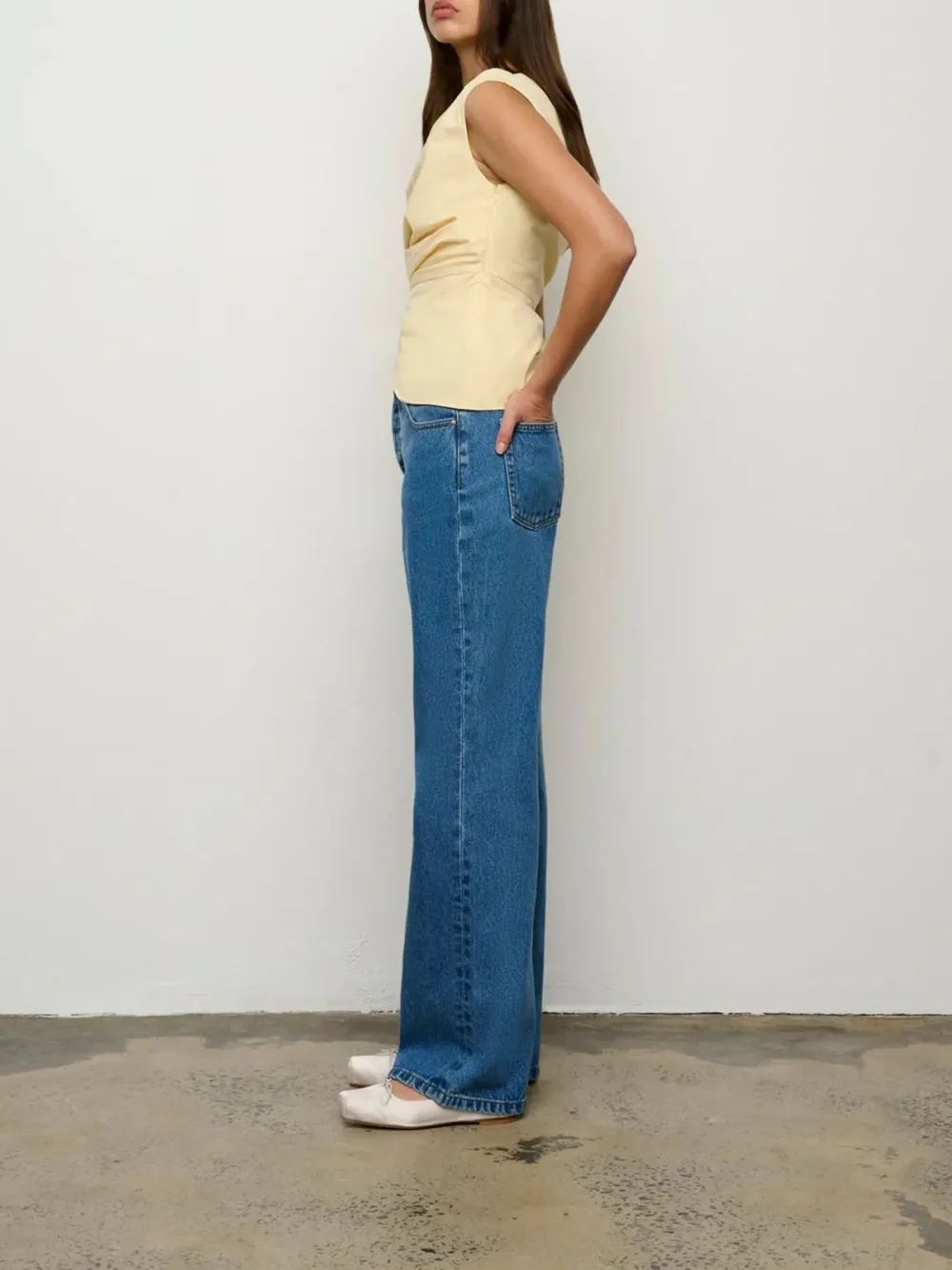 Casual Style One Shoulder Top Yellow