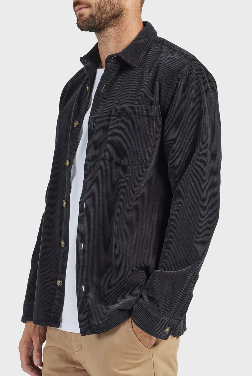 Lebowski Cord Overshirt-Navy