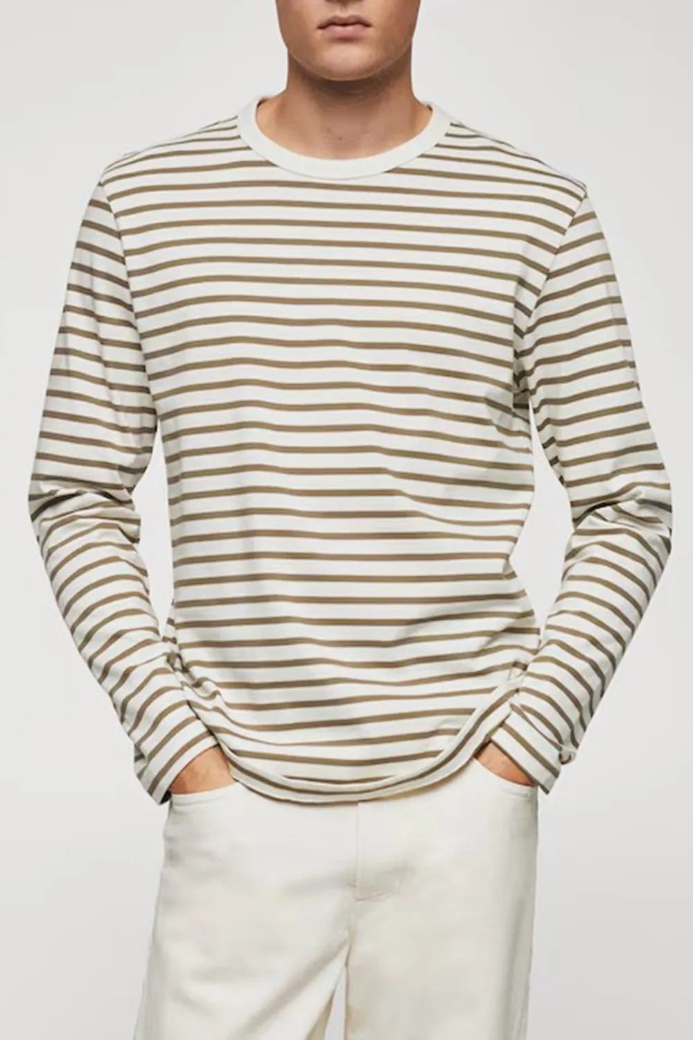 Striped Cotton Long Sleeves T-Shirt