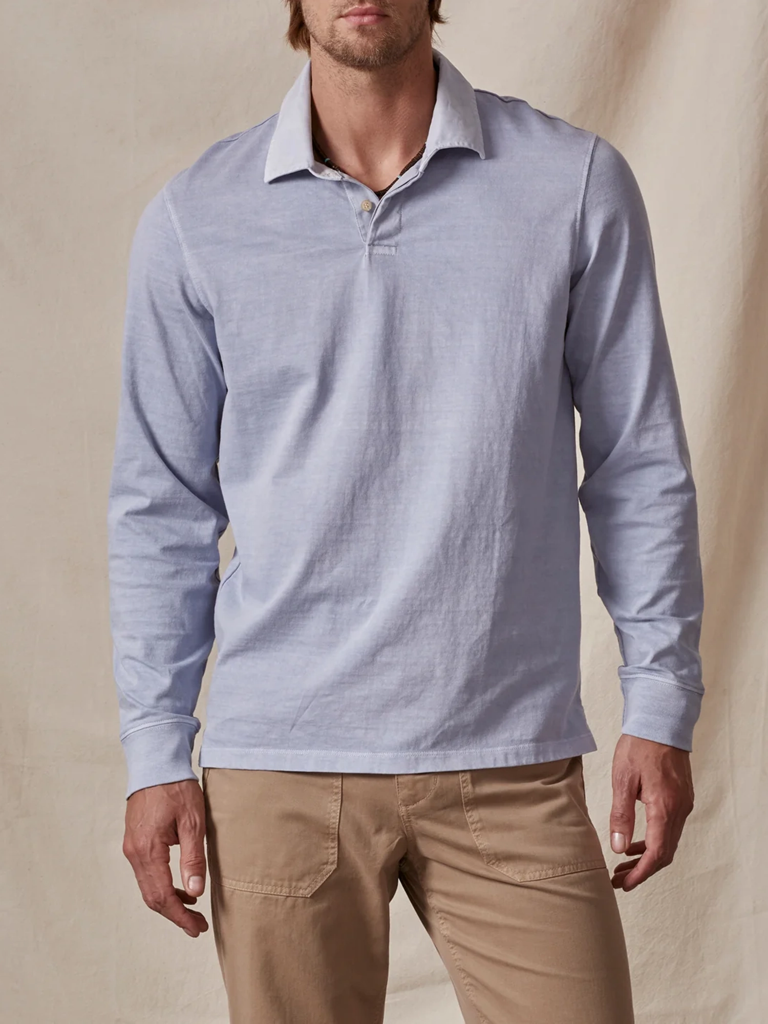 Comfortable Solid Polo Shirt with Lapel