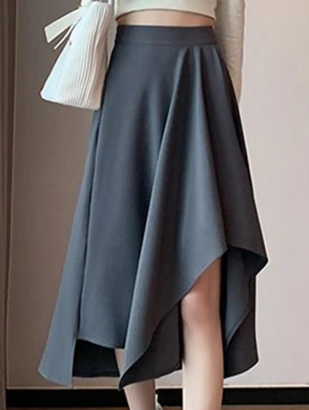 Irregular A-Line Midi Skirt