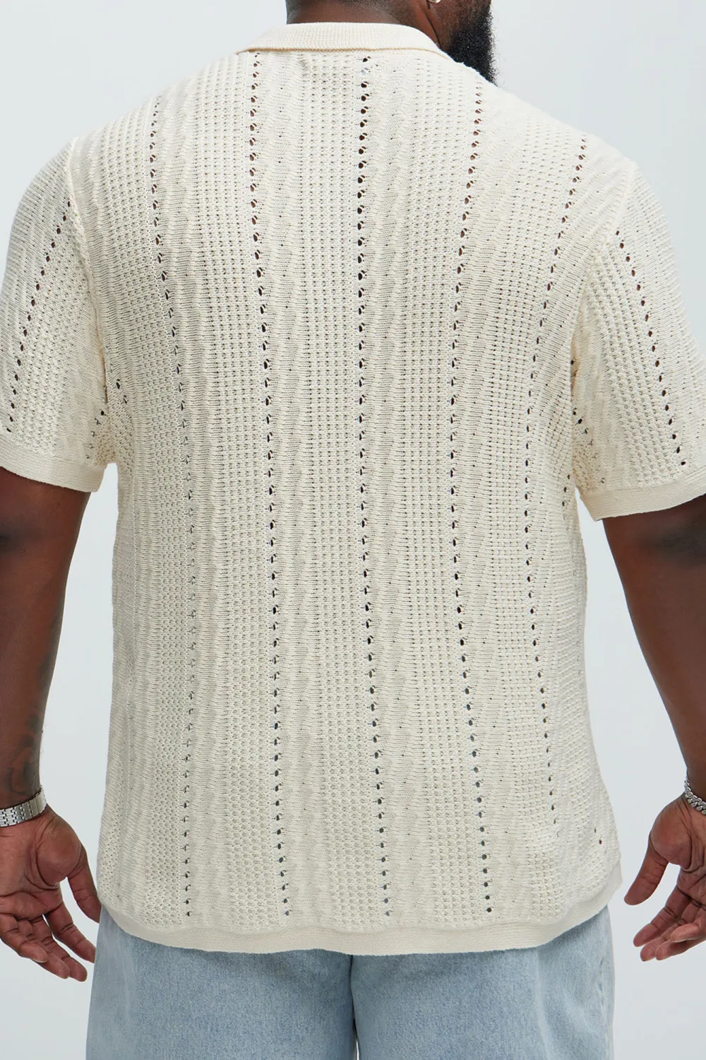 Boho Fold Down Collar Knitted Polo