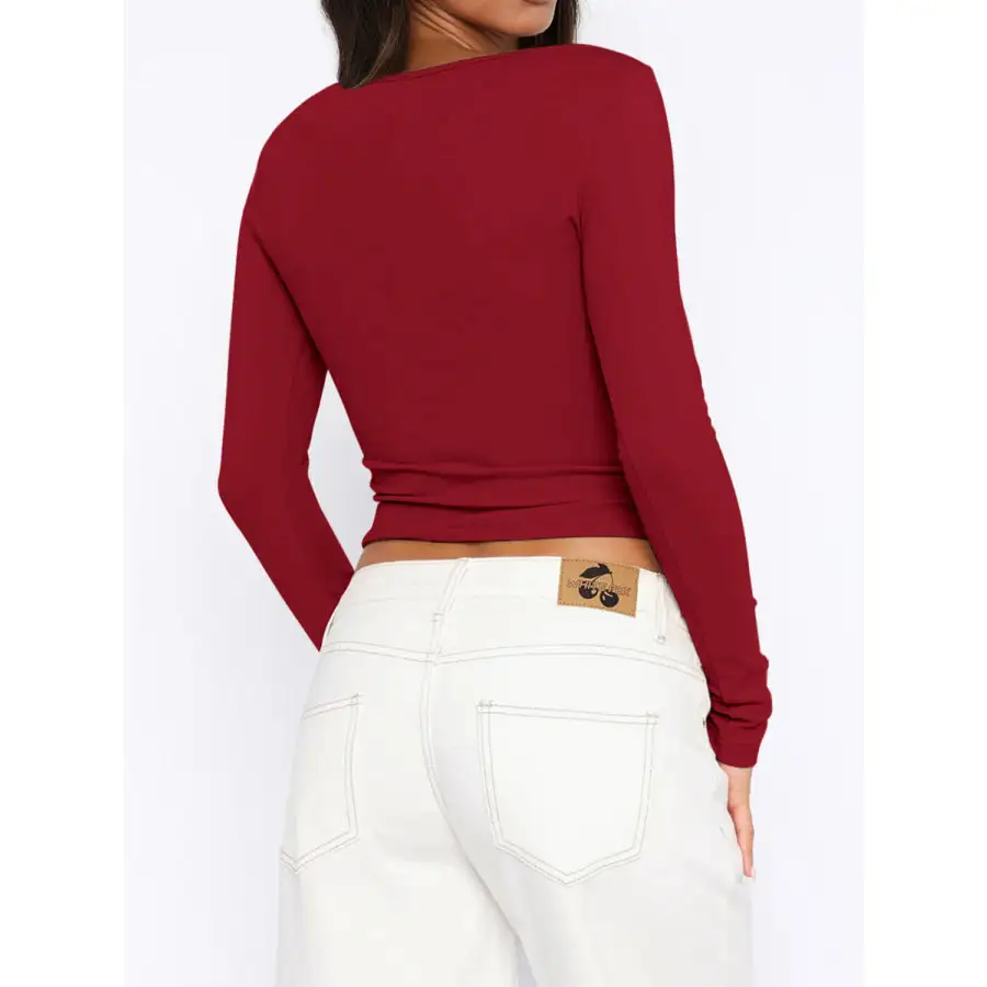 Button Down Long Sleeve Top