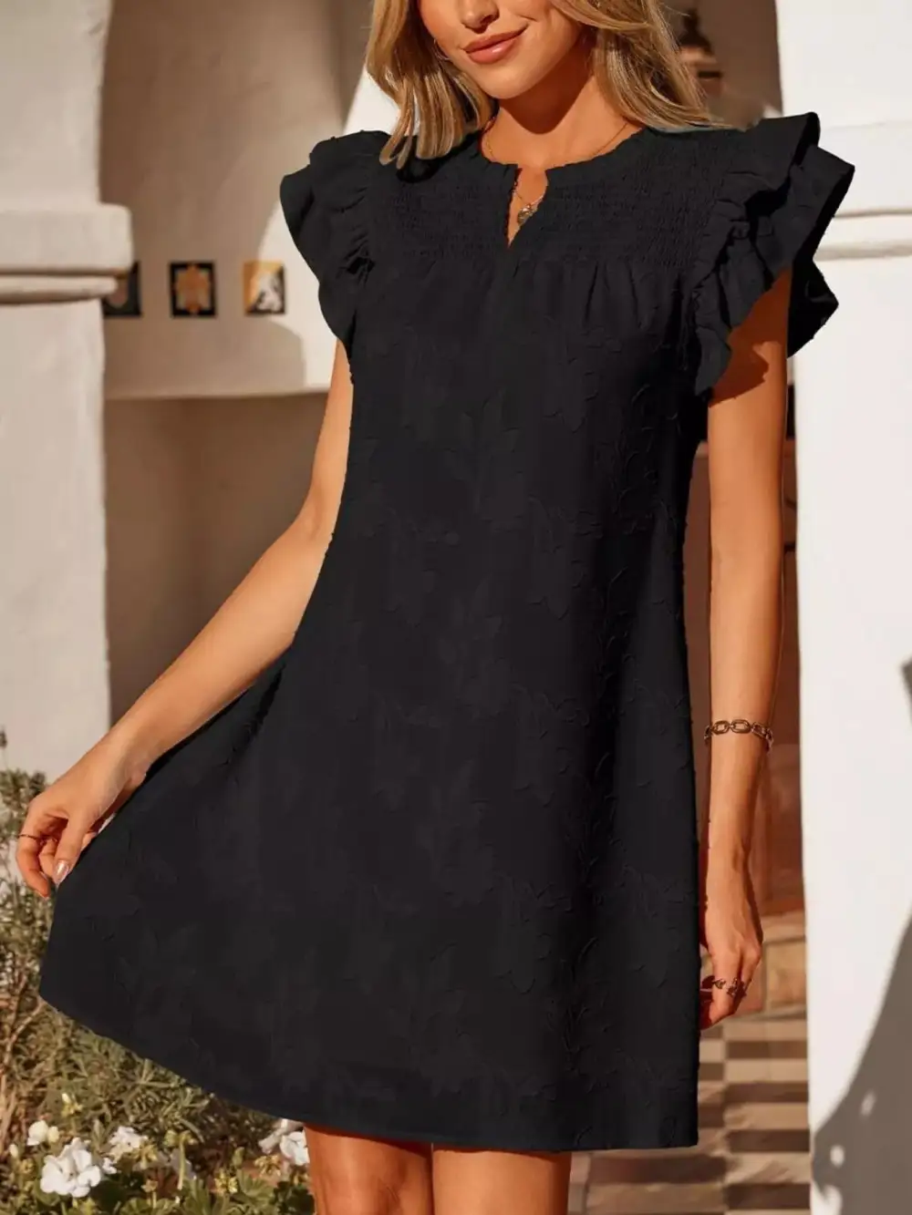 Floral Ruffle Mini Dress