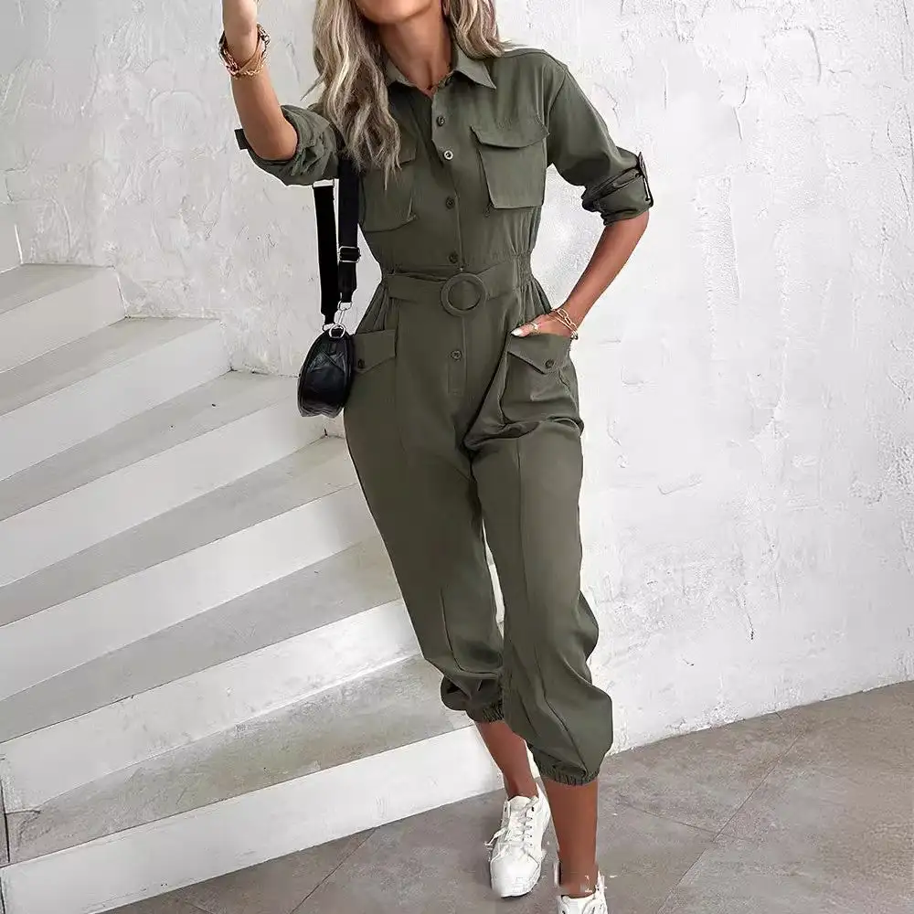 Utility Backless Sleeveless Cargo Jumpsuit