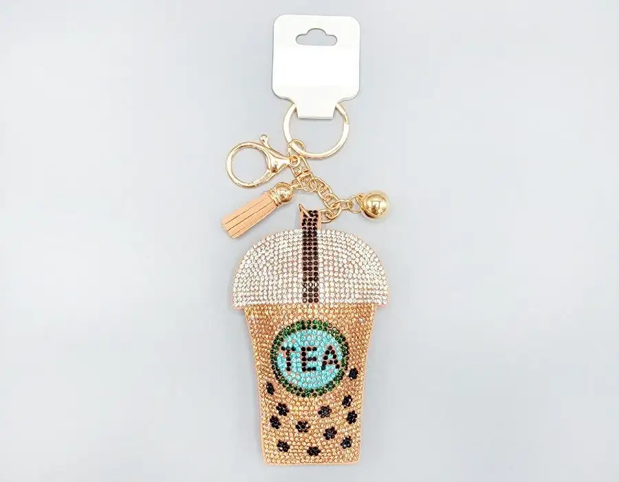 Modern Bubble Tea Charm Keychain