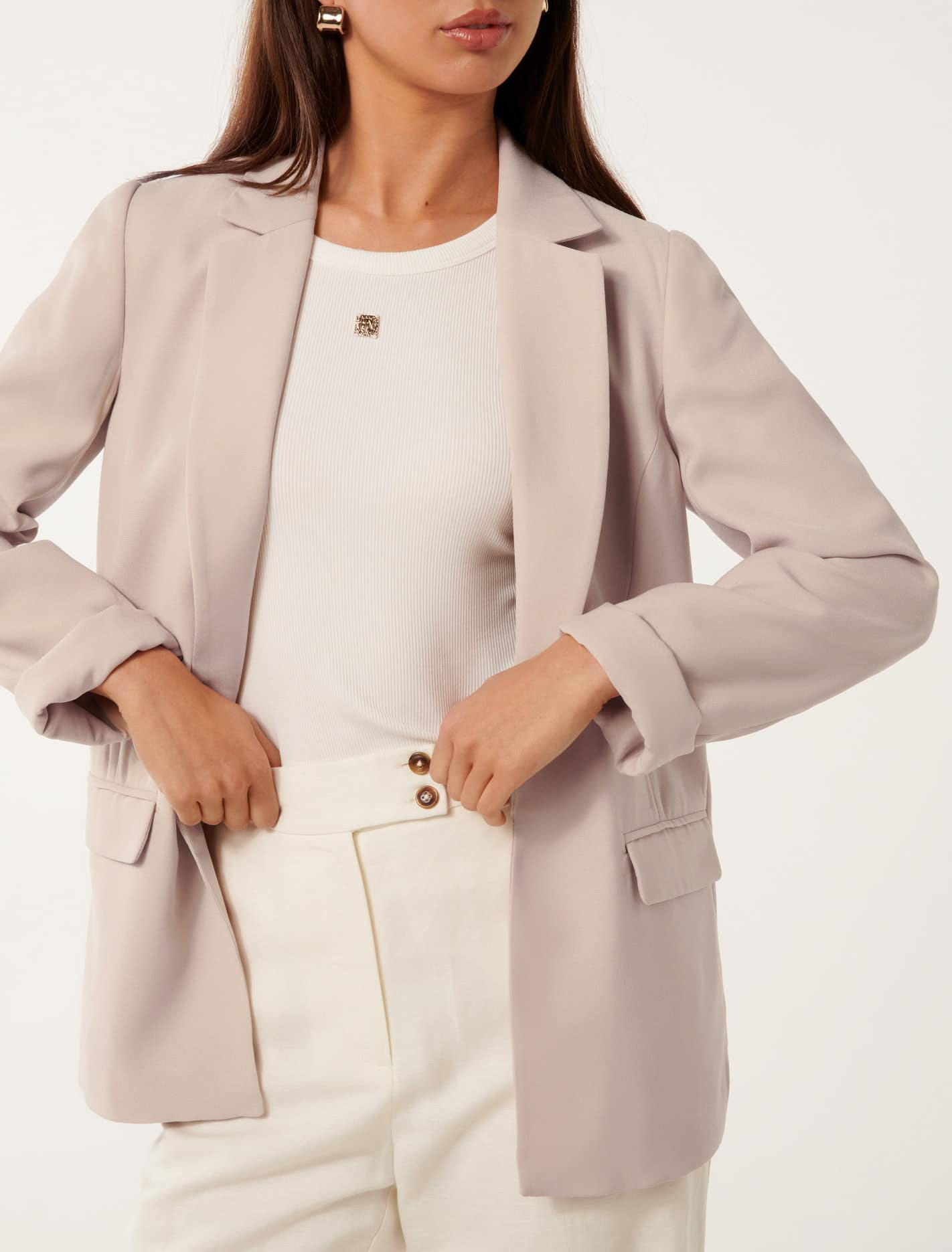 Lapel White Blazer