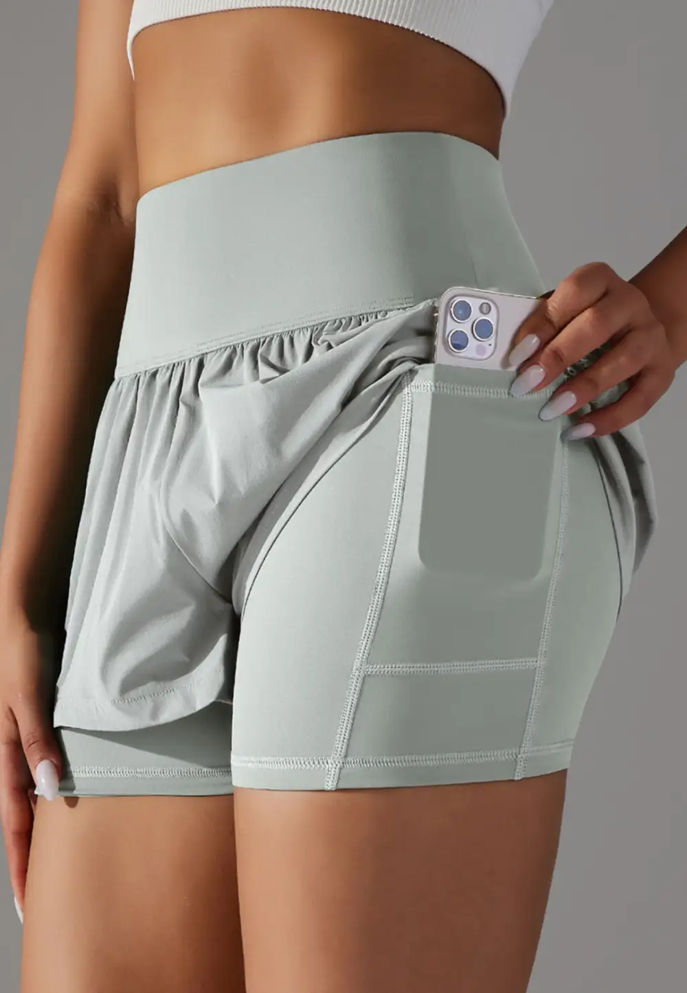 High-Waist Layered Ruffle-Detail Casual Shorts