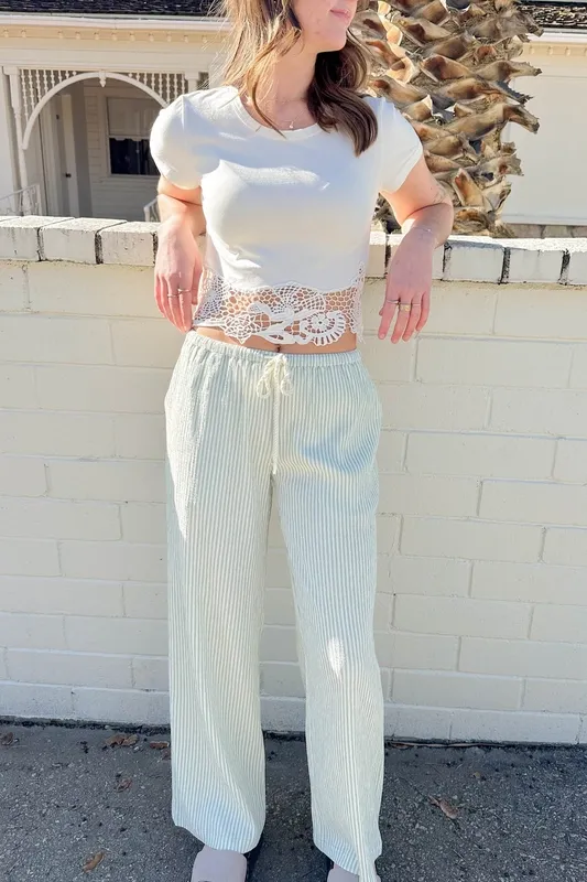Striped Drawstring Pants