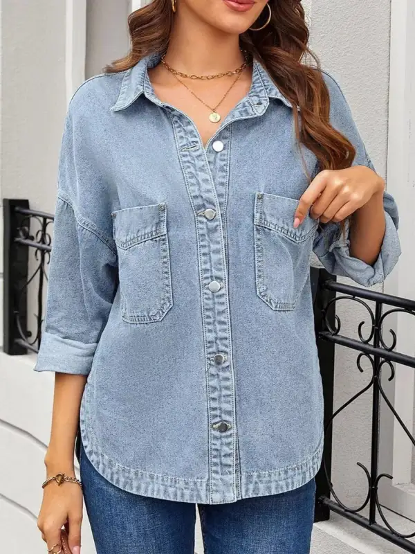 Casual Button Up Loose Fit Jacket