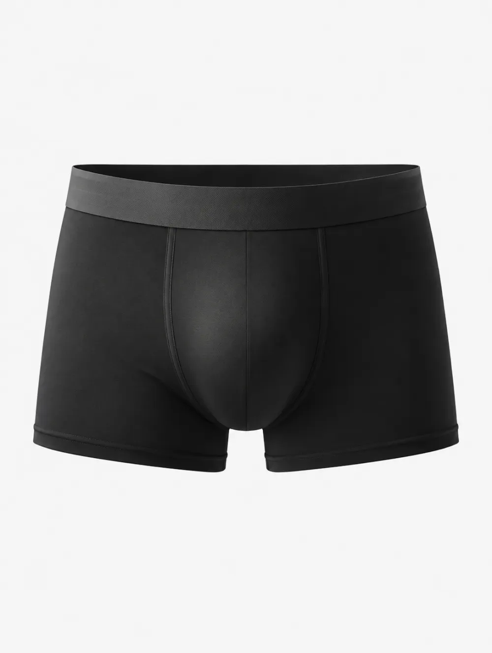 Men's Minimalist Solid Black Printed Boxer Briefs