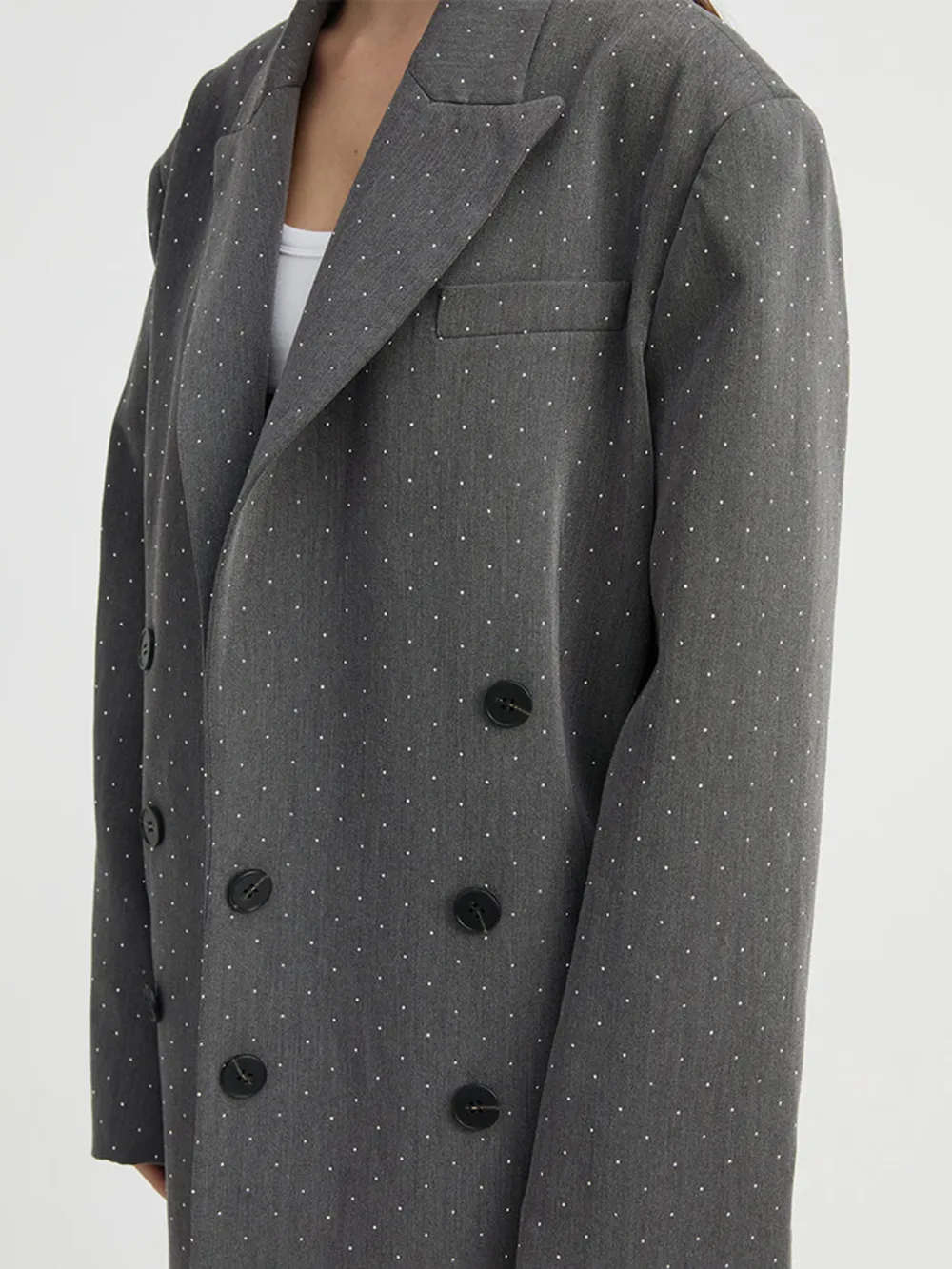 Oversized Slhouette Casual Style  Blazer Charcoal