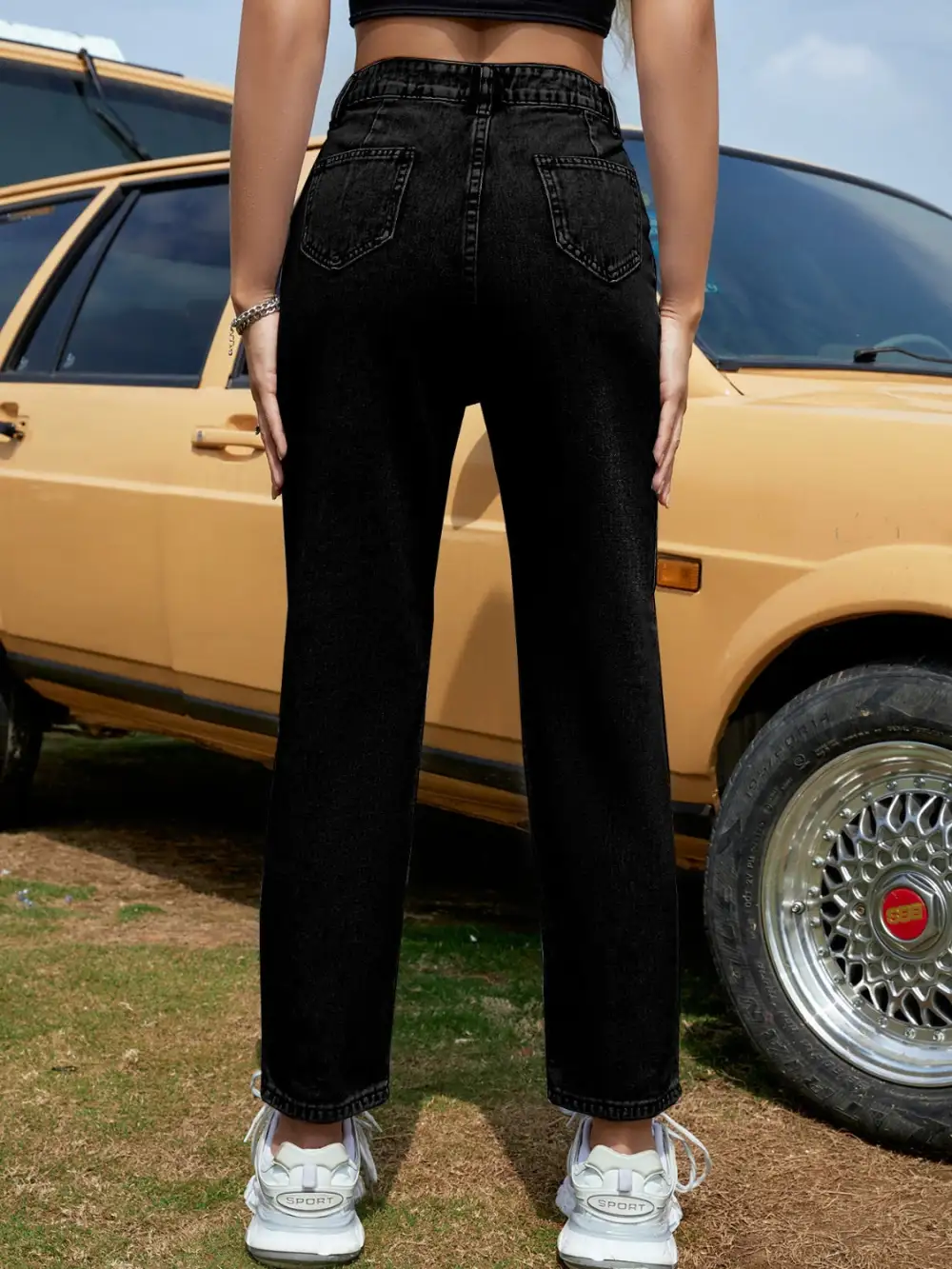 Washed Knit Denim Jeans