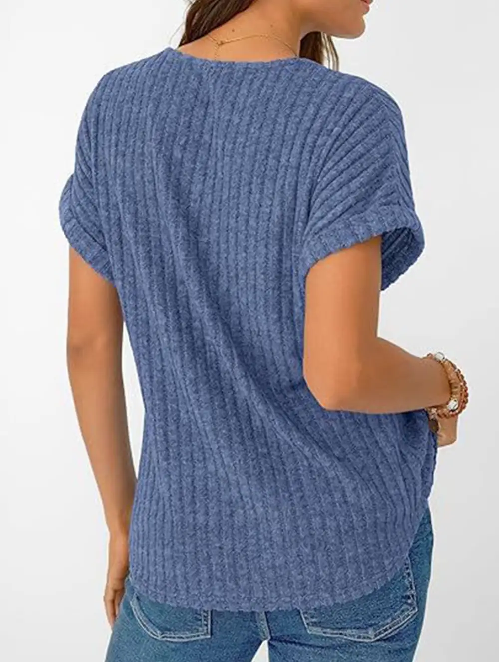 Draped V Neck Tee