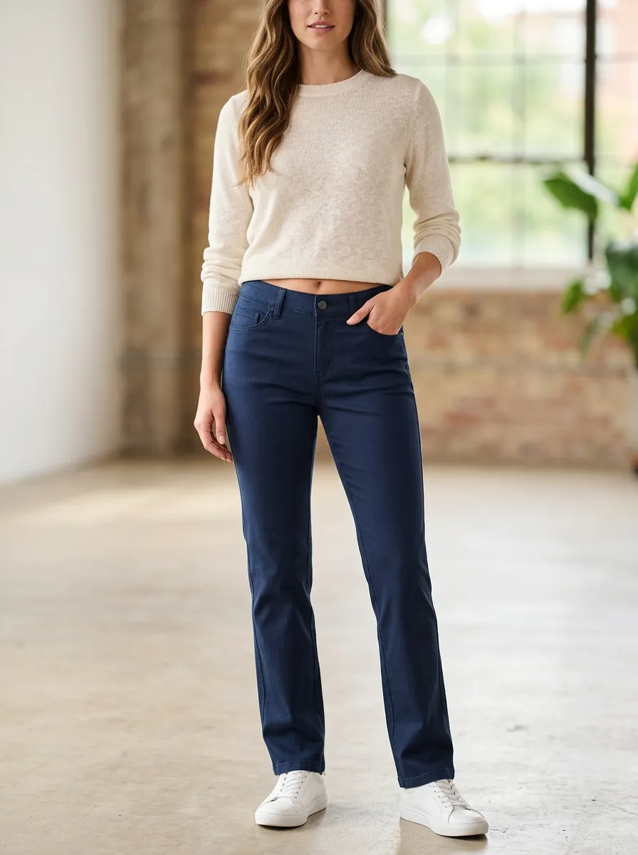 Women's Casual Daily Navy Blue Solid Color Printed Pants