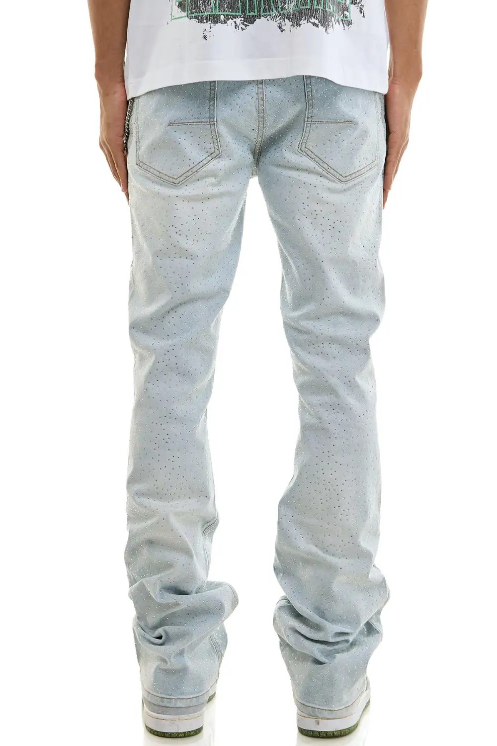 Men's Embellished Flare Skinny Jeans