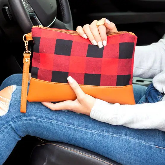 Buffalo Plaid Clutch Bag