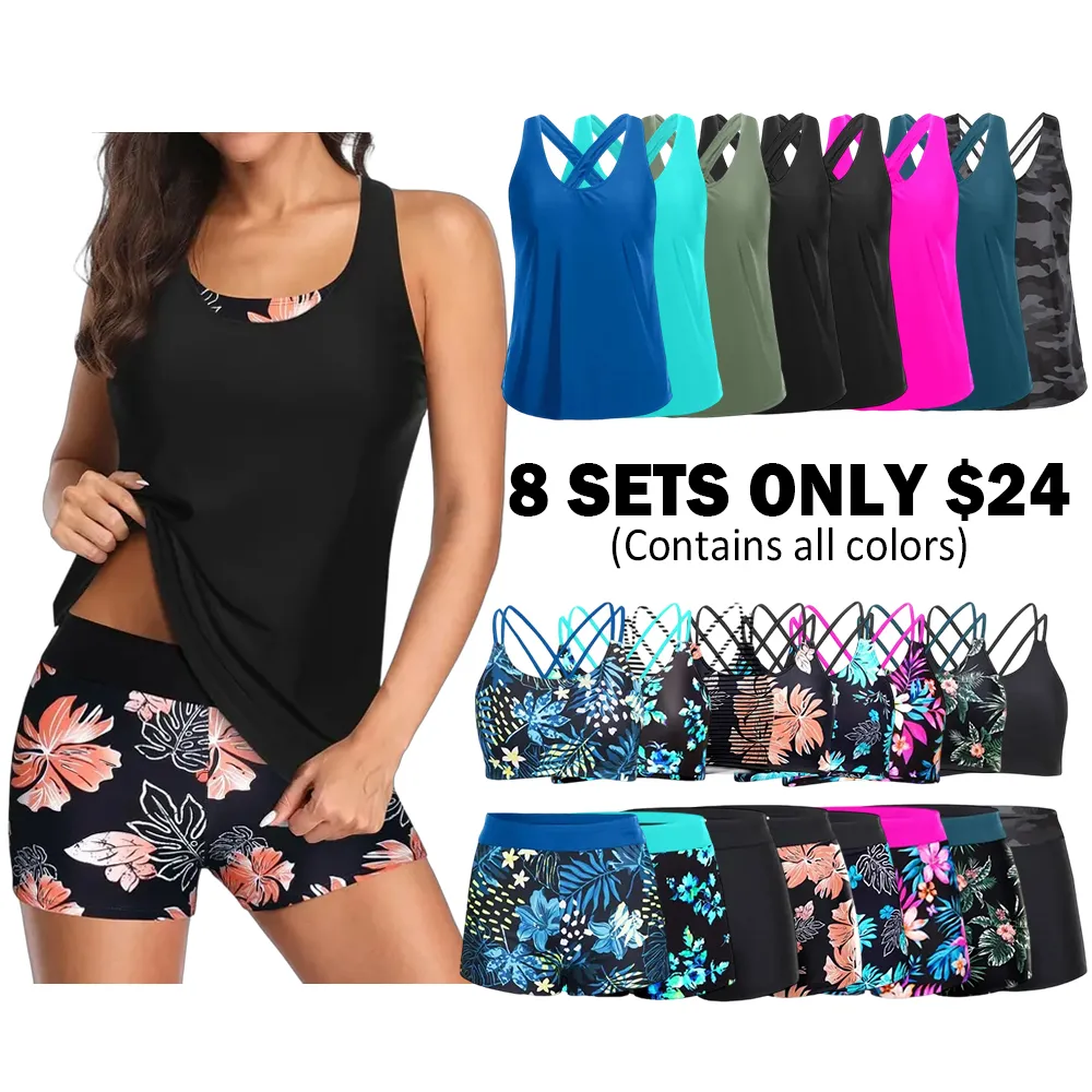 Women's three-piece vest swimsuit set