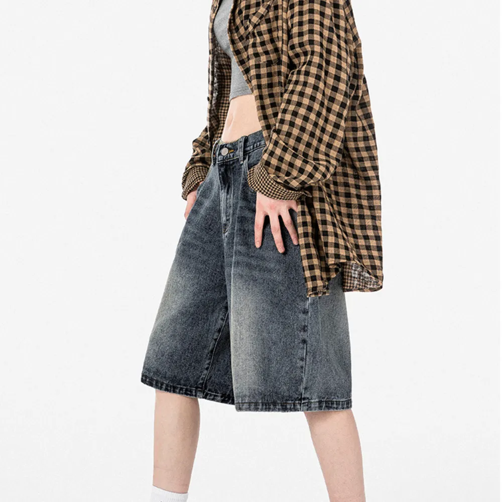 Distressed Denim Shorts