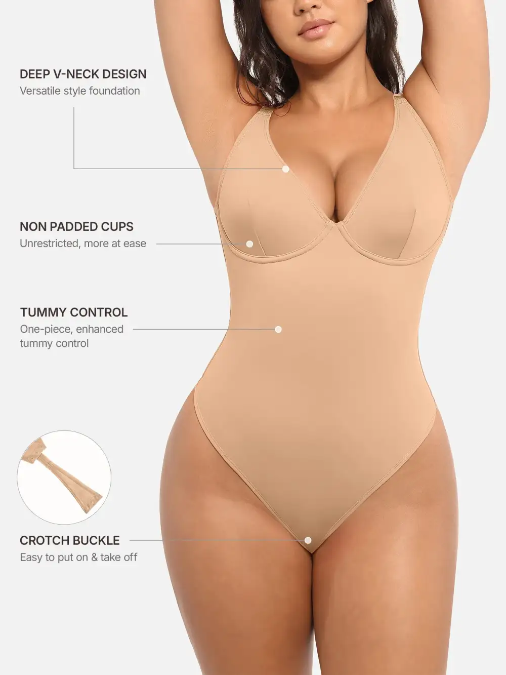 Plunge Supportive Shaping Bodysuit