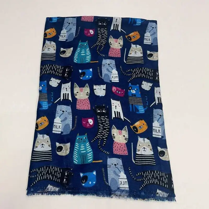 Playful Cat Print Scarf