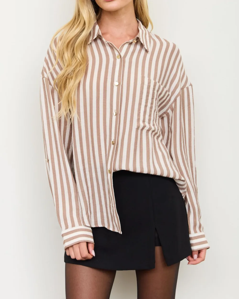 Striped Buttons Top
