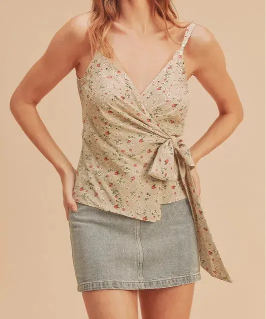 Ditsy Floral Surplice Adjustable Straps Cami