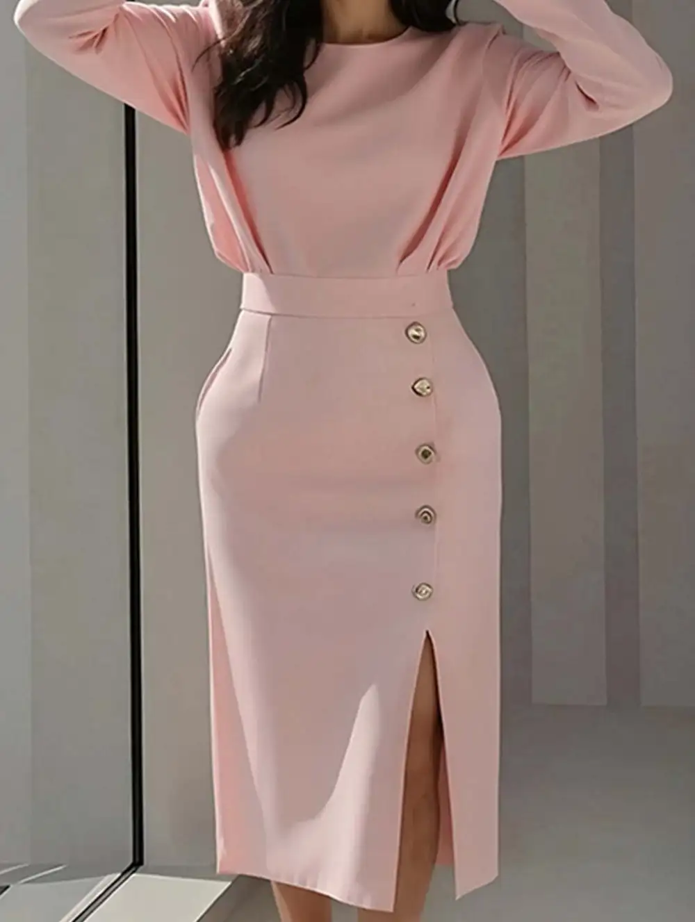 Slim-Fit Split Hem Dress