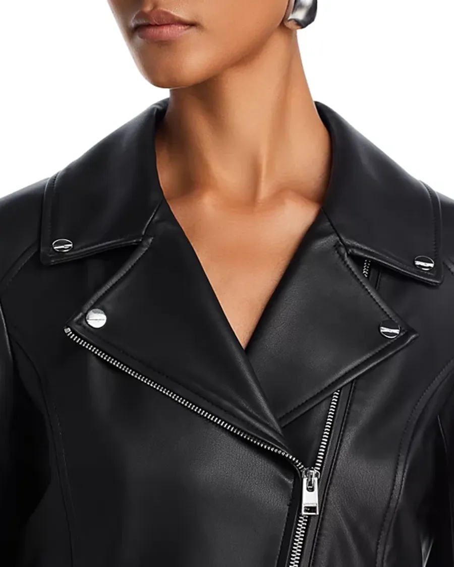 Faux Leather Moto Long Sleeves Jacket
