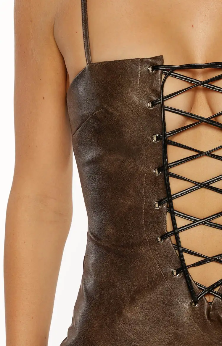 Bodycon Lace Up Vintage Mini Dress