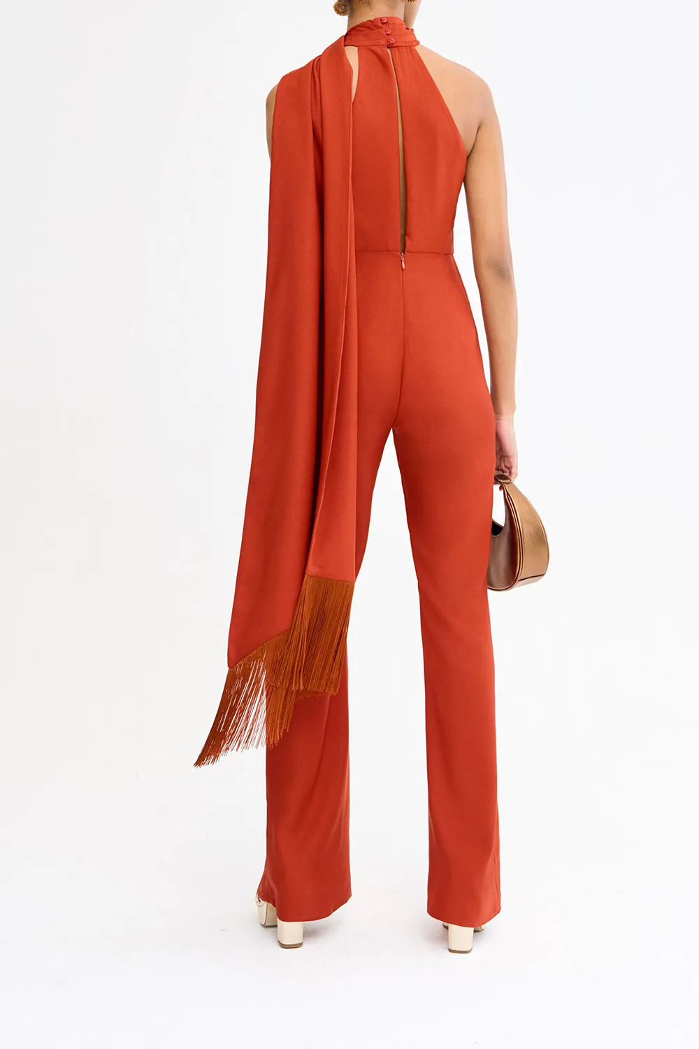 Women's Solid Color Halterneck Jumpsuit