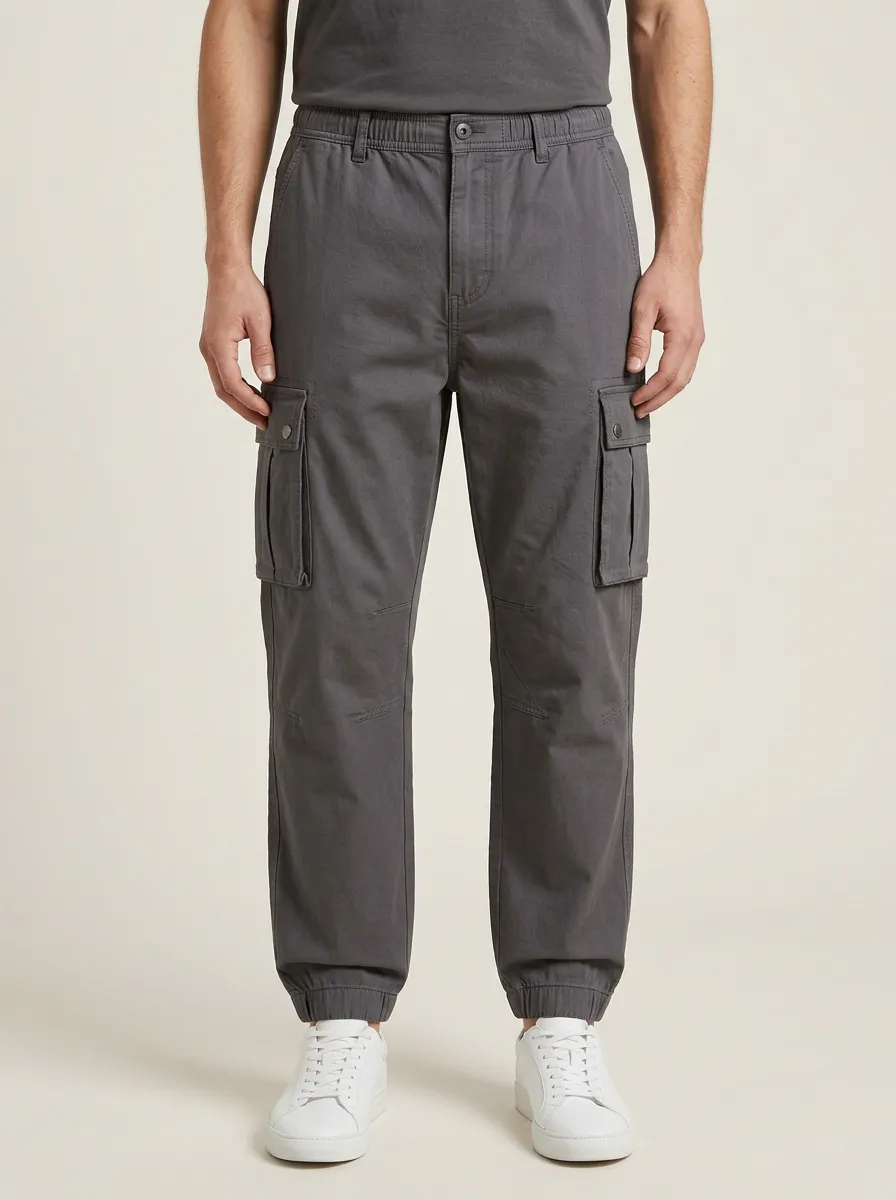 Printed Solid-Style Men's Cargo Pants