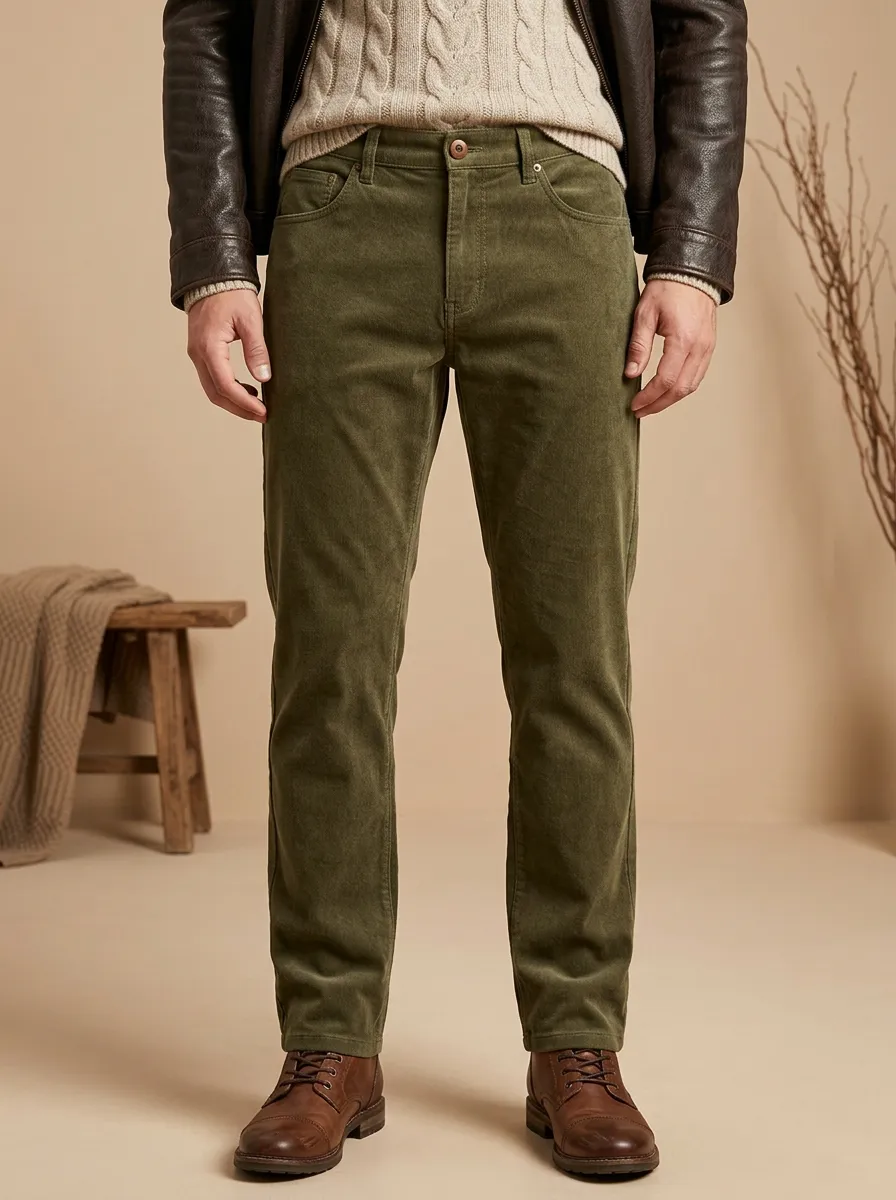 Men's Autumn Winter Relaxed Everyday Corduroy Pants