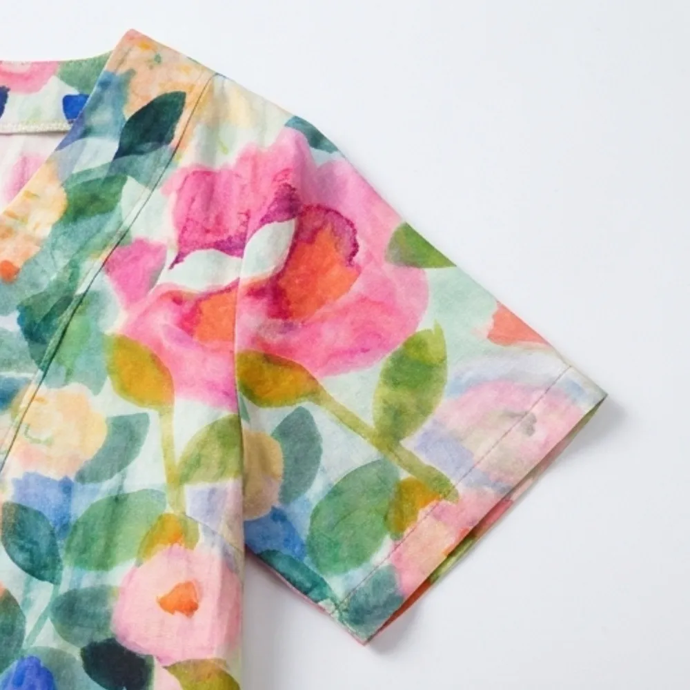 Floral Painted Plus Midi Dress