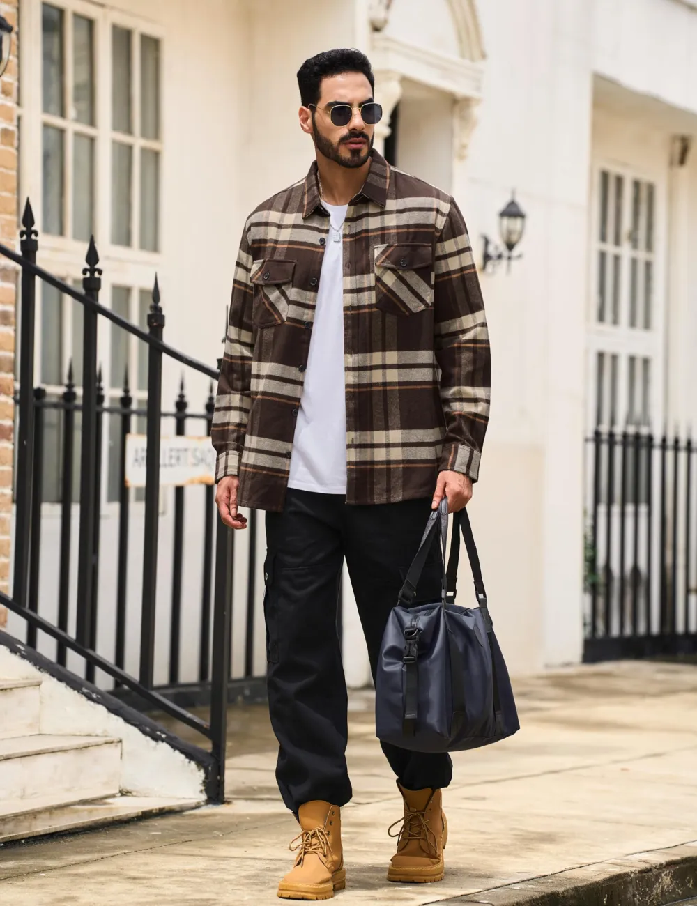 Men's Flannel Shirts Brushed Fleece Flannel Shirts Jacket